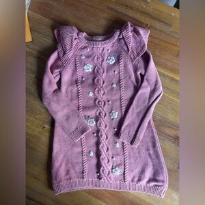 Pink Knit Kids Sweater Dress